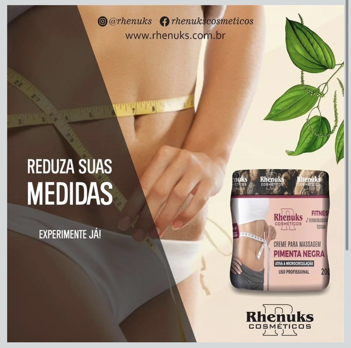 Apresentação promocional do Creme para Massagem Rhenuks