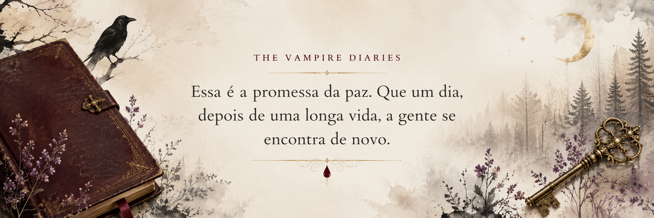 Homenagem à saga The Vampire Diaries com a frase sobre a promessa de se encontrar de novo